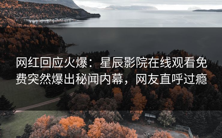 网红回应火爆：星辰影院在线观看免费突然爆出秘闻内幕，网友直呼过瘾