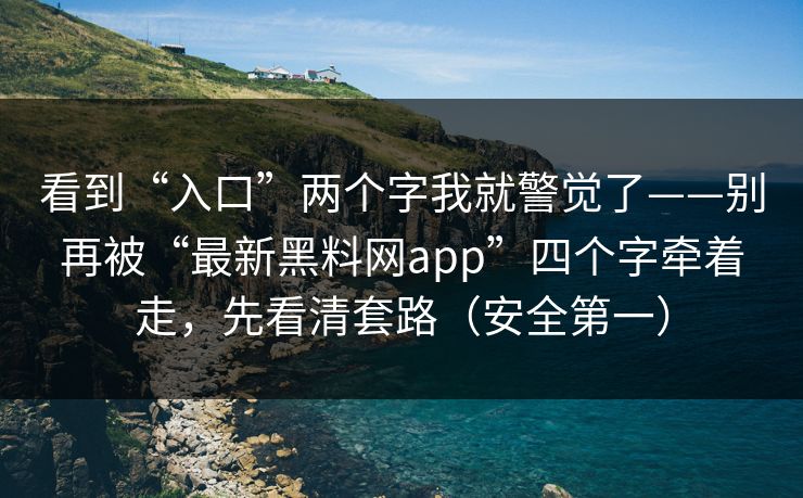 看到“入口”两个字我就警觉了——别再被“最新黑料网app”四个字牵着走，先看清套路（安全第一）